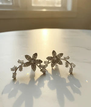 Floral Crystal Vine Earrings