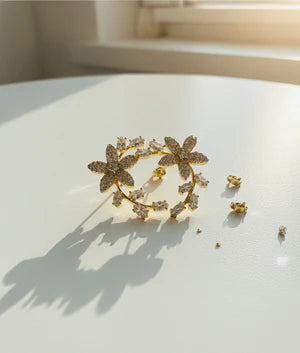 Floral Crystal Vine Earrings