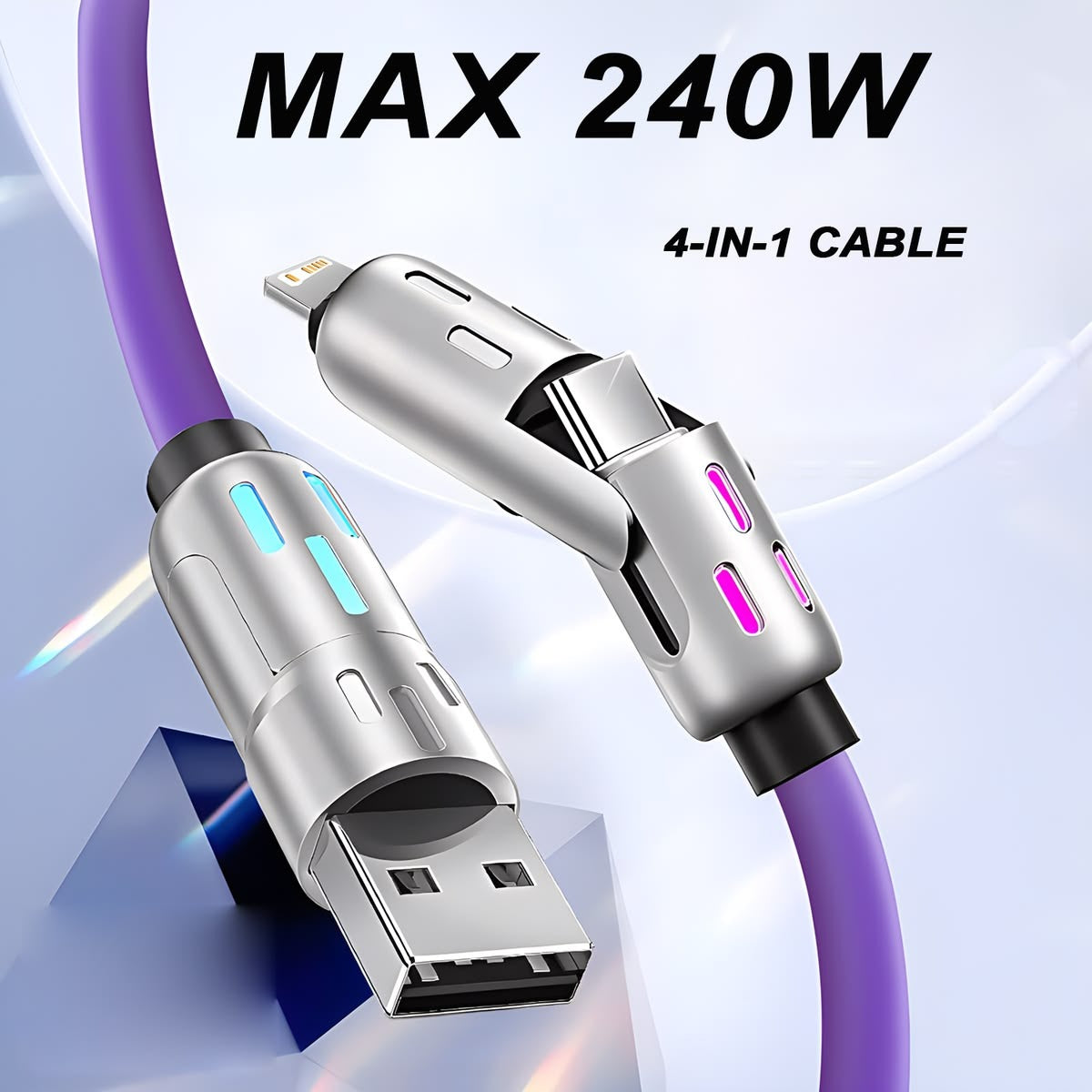 4-in-1 Multi USB Charging Cable FREE SHIPPING ALL OVER KSA