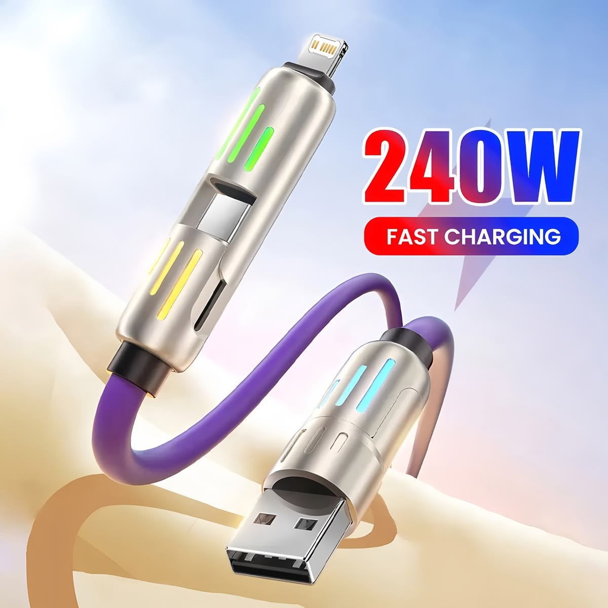 4-in-1 Multi USB Charging Cable FREE SHIPPING ALL OVER KSA