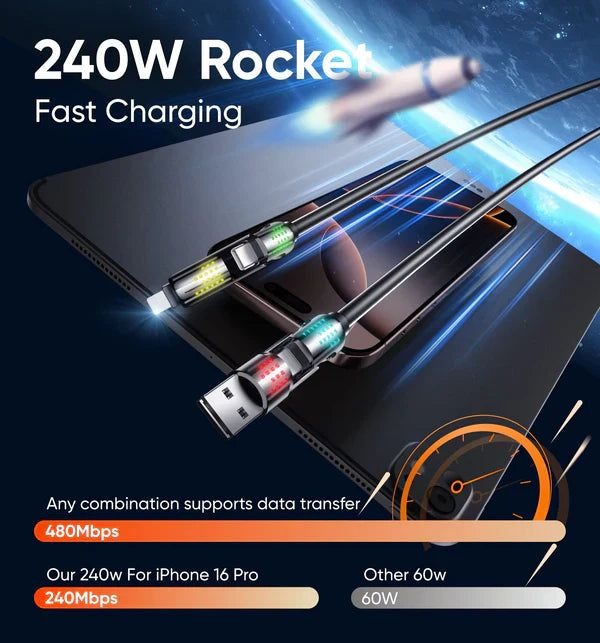 4-in-1 Multi USB Charging Cable FREE SHIPPING ALL OVER KSA
