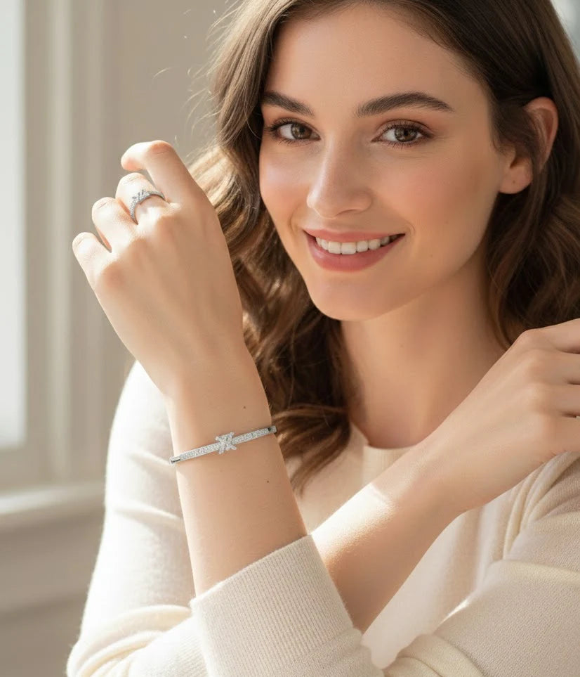 Crown Bangle & Ring Set